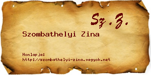 Szombathelyi Zina névjegykártya